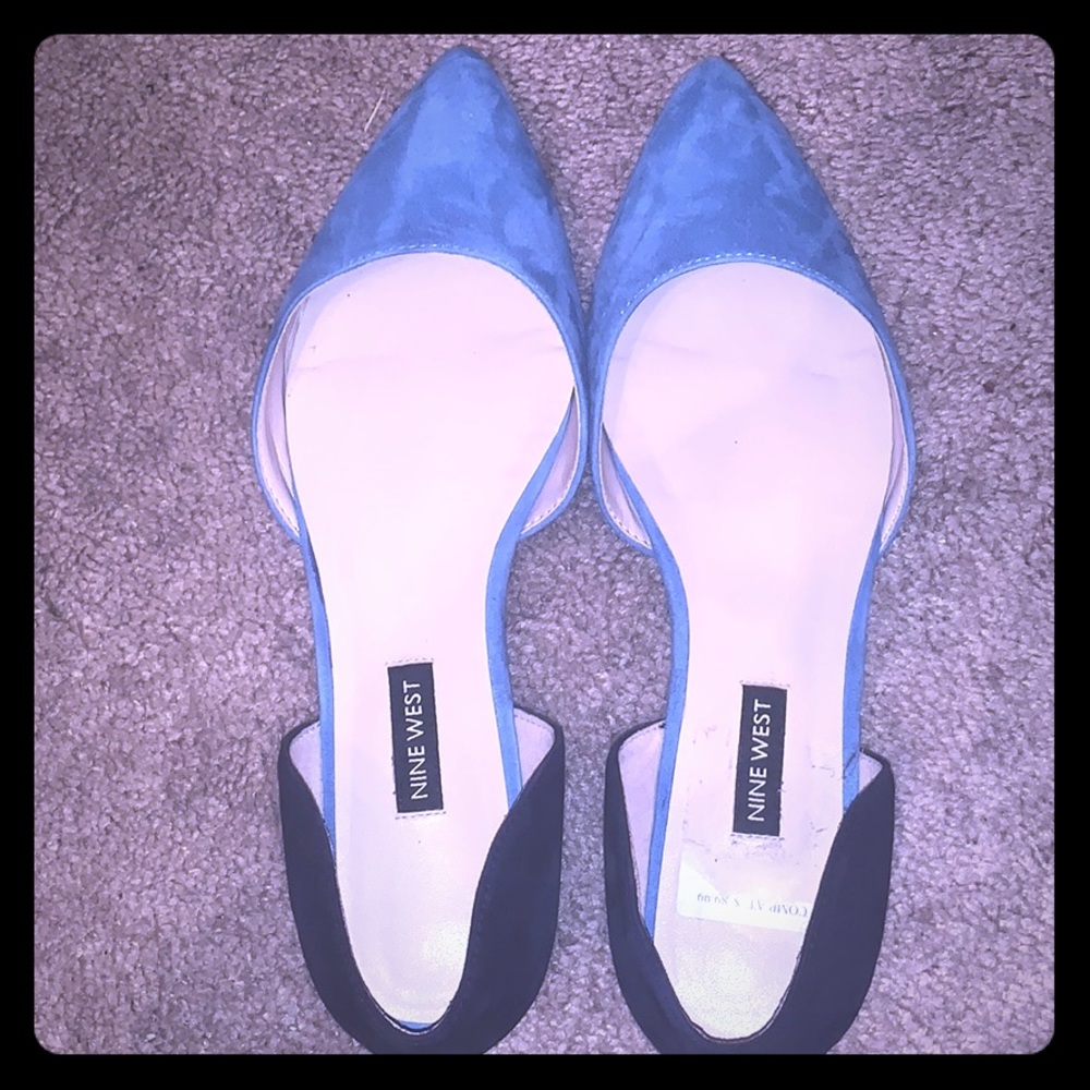 Nine West Blue Pointed Flats